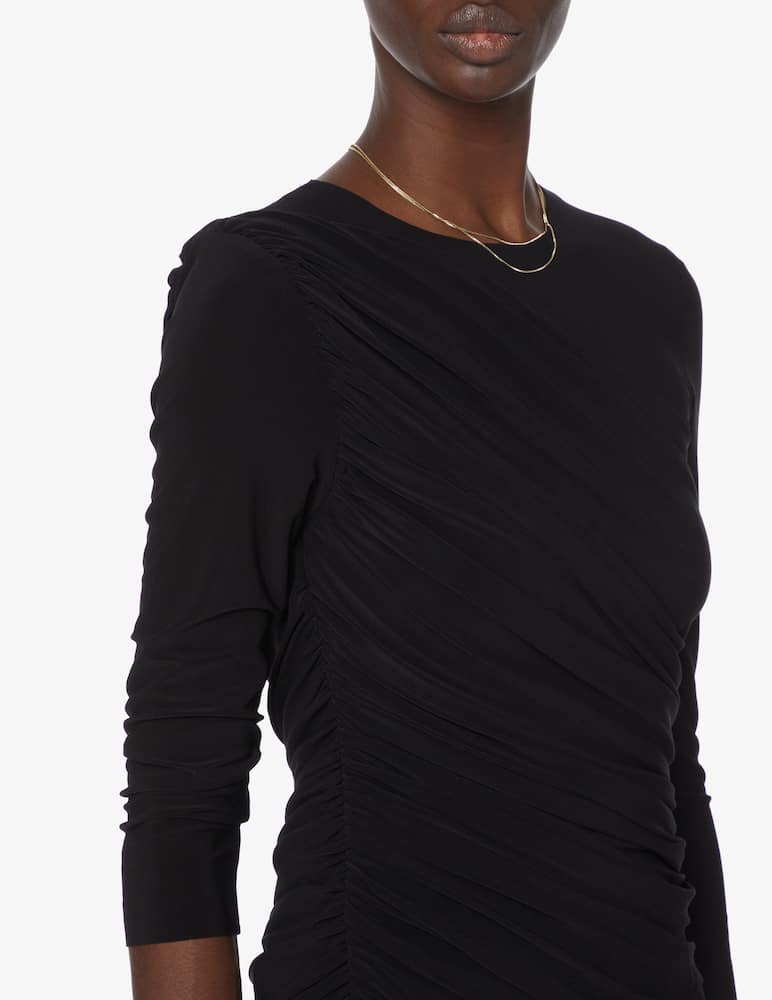 rinascente Norma Kamali Abito midi mini con maniche lunghe Diana - Nero