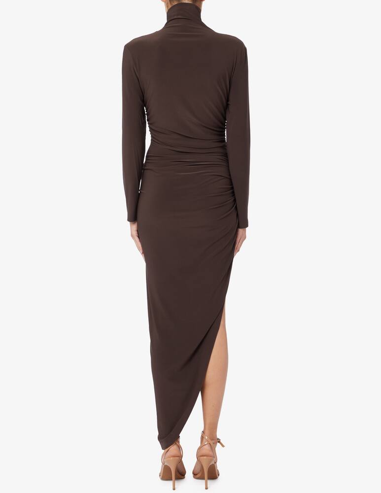 rinascente Norma Kamali Abito a maniche lunghe con collo alto e drappeggio laterale