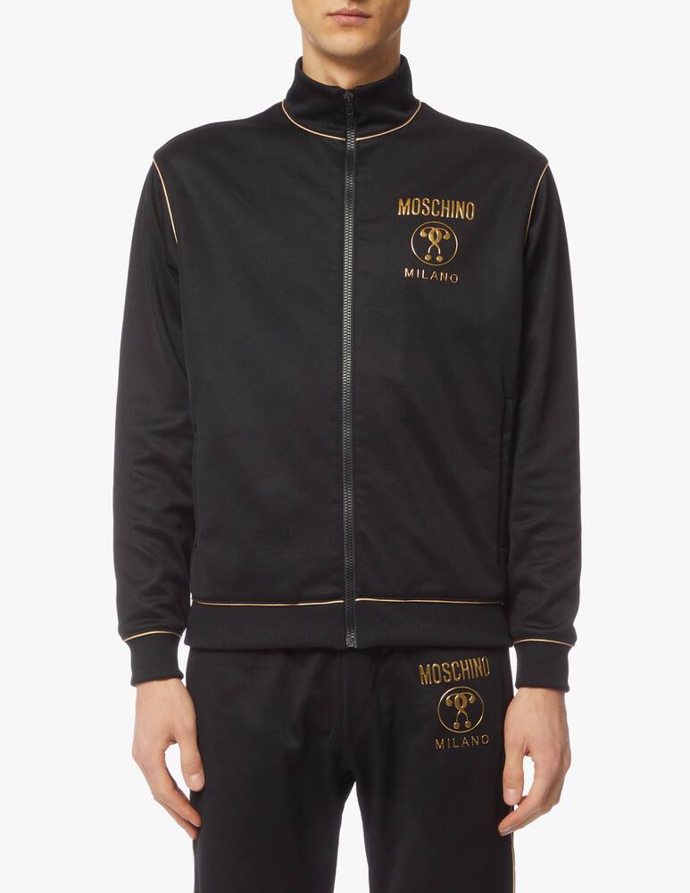 rinascente Moschino Felpa full zip con logo oro