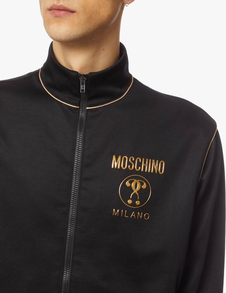 rinascente Moschino Felpa full zip con logo oro