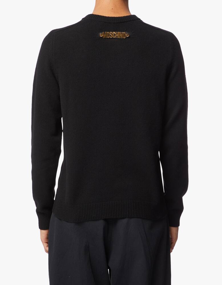 rinascente Moschino Couture Back Gold lettering roundneck sweater