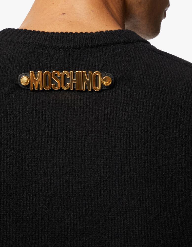 rinascente Moschino Couture Back Gold lettering roundneck sweater