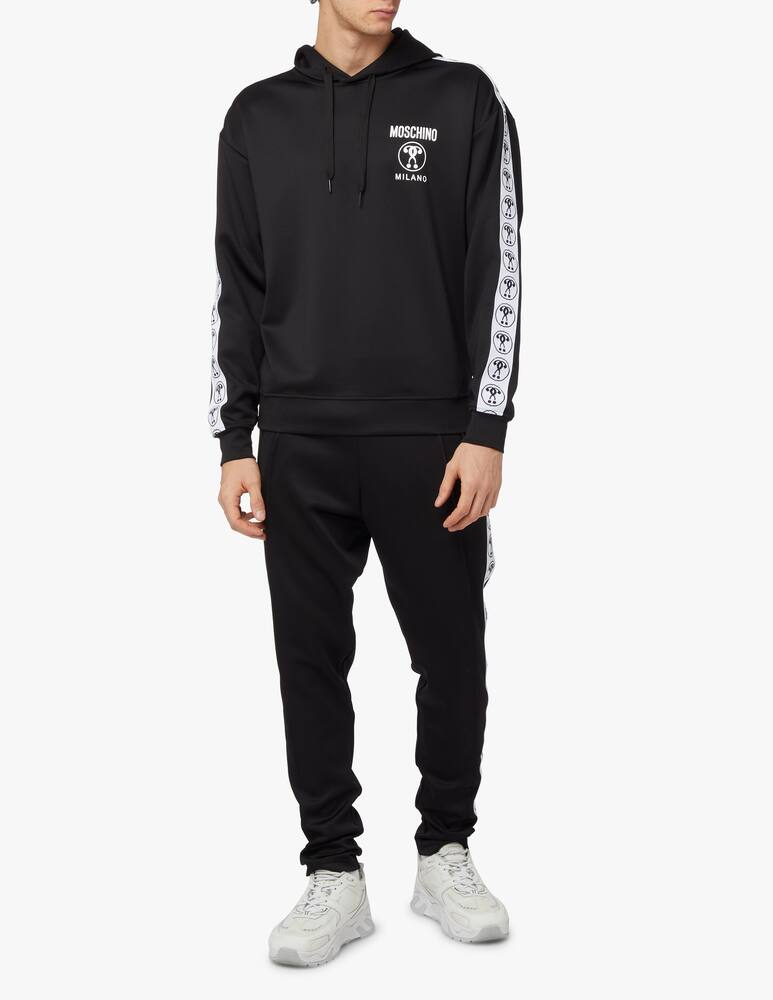 rinascente Moschino Hoodie logo tape - black