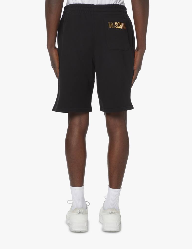 rinascente Moschino Metallic logo sweatshort - black
