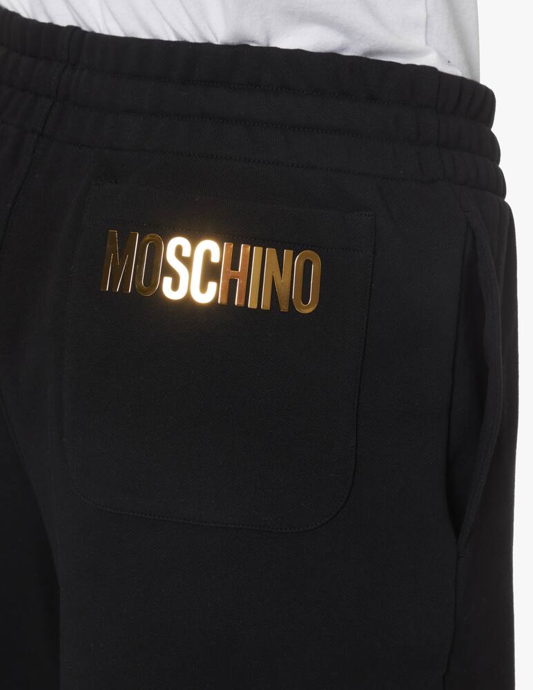 rinascente Moschino Metallic logo sweatshort - black