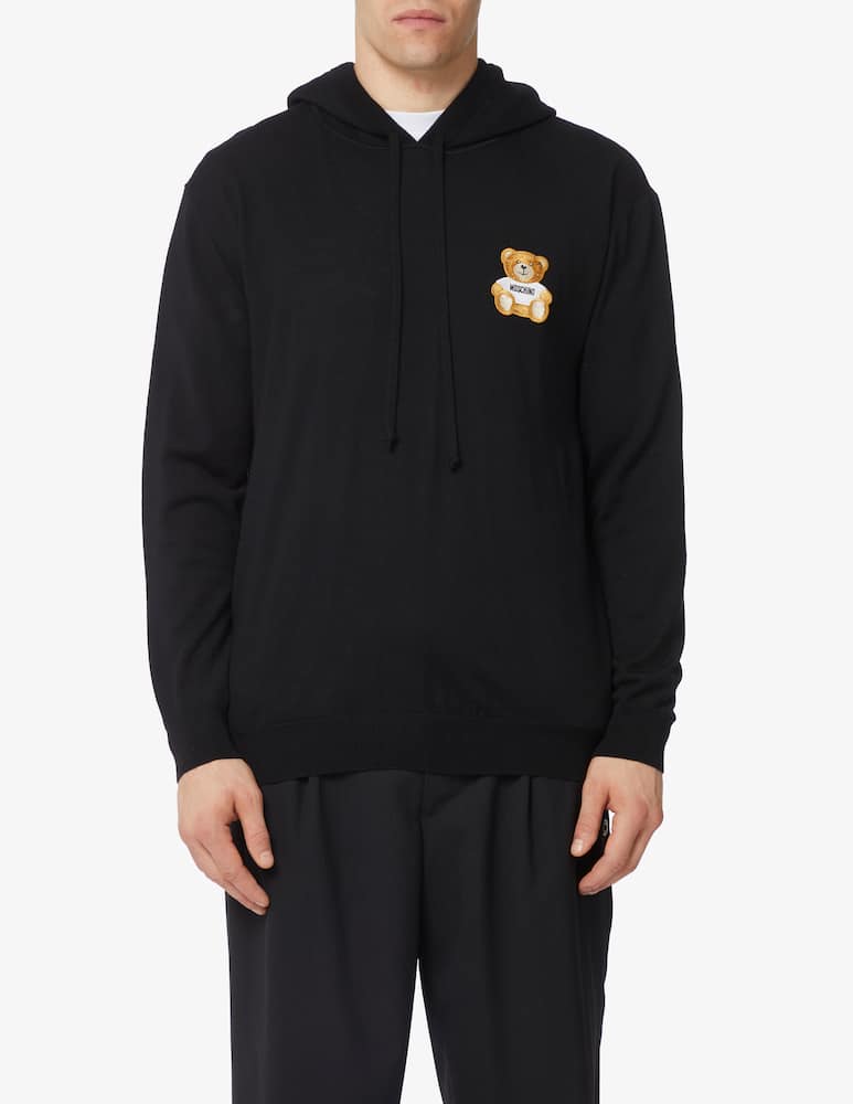 rinascente Moschino Felpa con cappuccio merino teddy patch