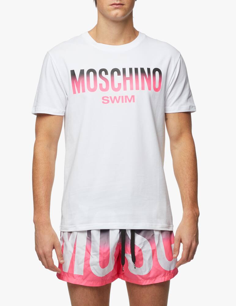 rinascente Moschino Maglietta fluo girocollo in cotone con logo 