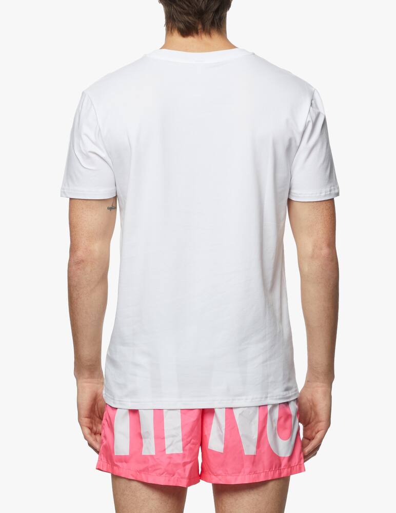 rinascente Moschino Maglietta fluo girocollo in cotone con logo 