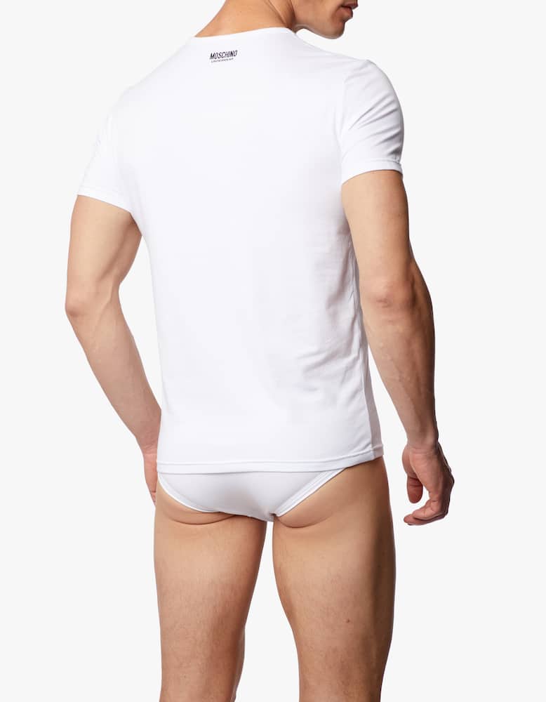 Moschino Plain colour Cotton T-Shirt - white - picture 3 Moschino Plain colour Cotton T-Shirt - white - picture 3