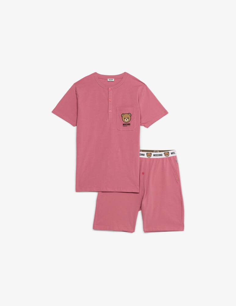 ATHENA Sport Chiné Pigiama Uomo Set Completo: Top Manica Corta E Pantaloncino Con Tasche