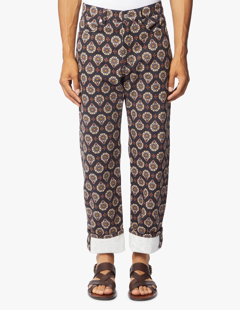 rinascente Dries Van Noten Pantero print jeans