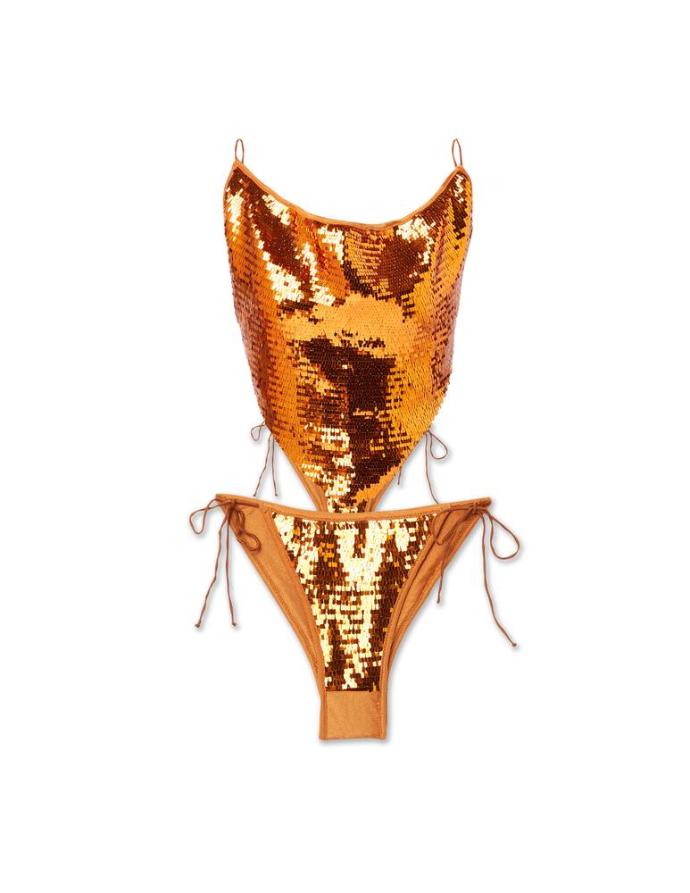 rinascente Oséree Sequined bandana bikini - orange