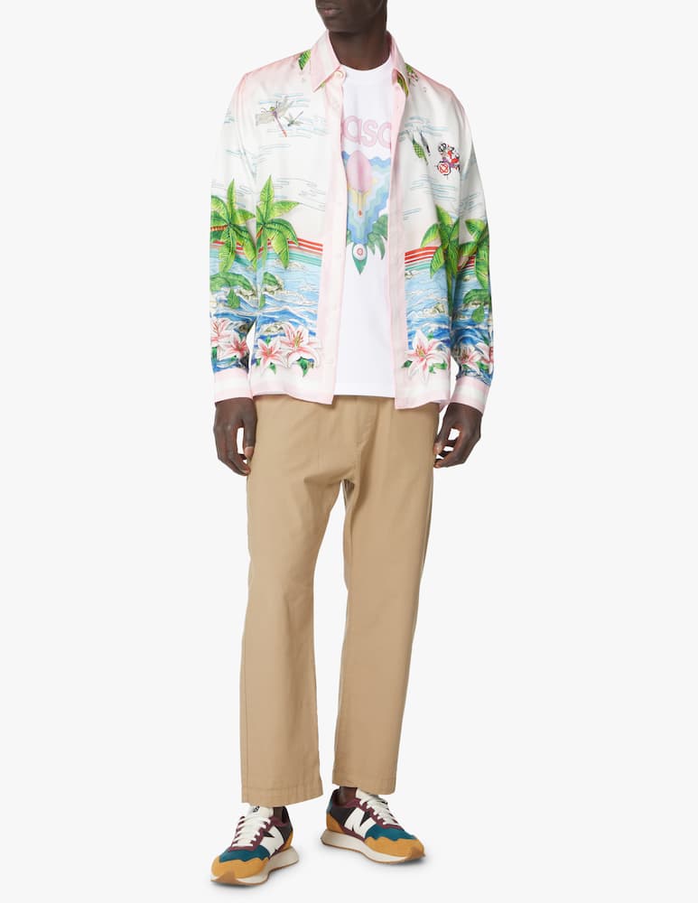 rinascente Casablanca Long sleeve silk twill shirt - green