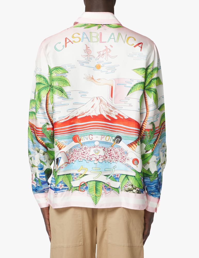 rinascente Casablanca Long sleeve silk twill shirt - green