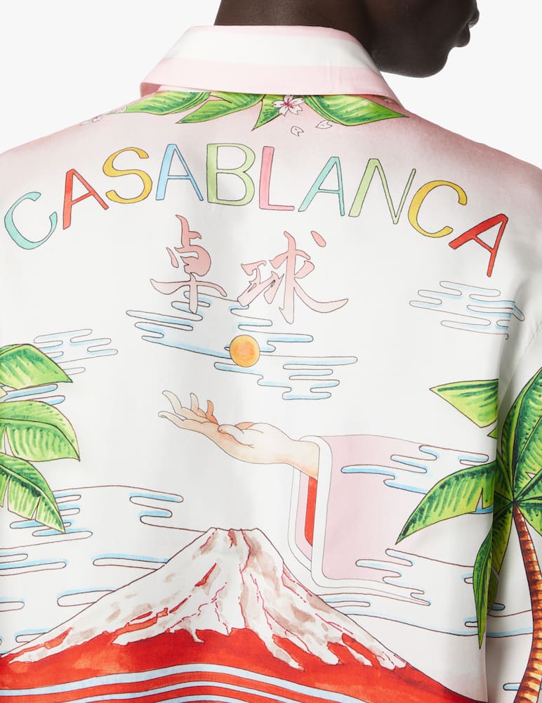 rinascente Casablanca Long sleeve silk twill shirt - green