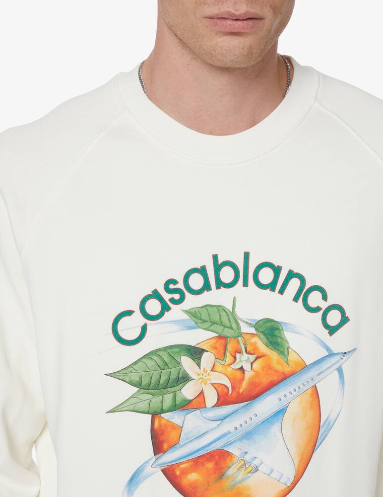 rinascente Casablanca Orbite autour de lorange raglan sweatshirt - White