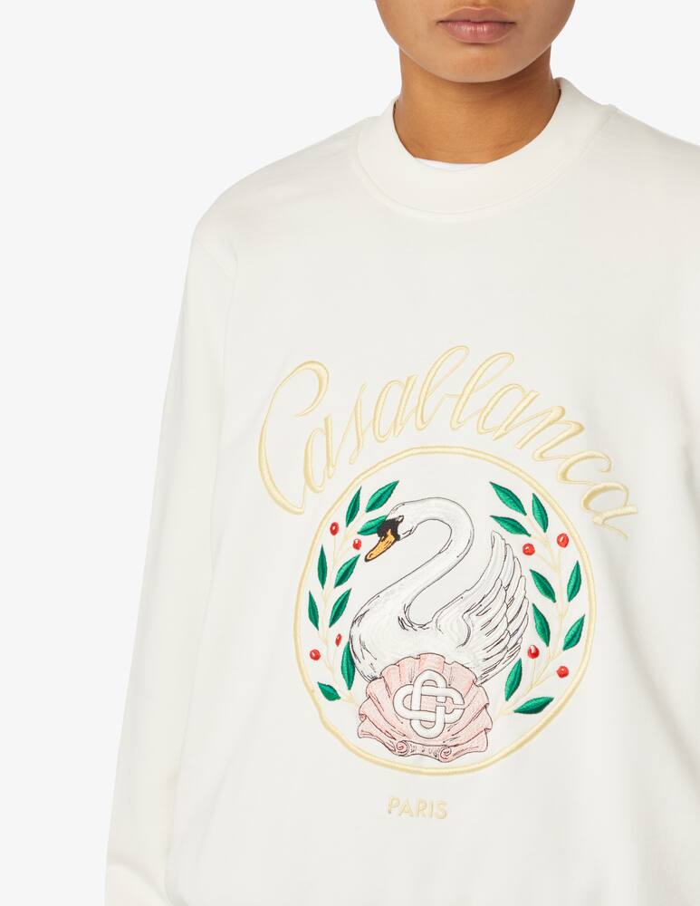 rinascente Casablanca Cigno cotton crewneck sweatshirt - White