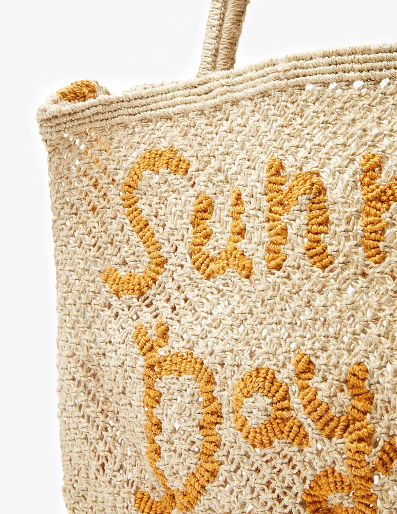 rinascente The Jacksons Sunny days jute tote bag - beige
