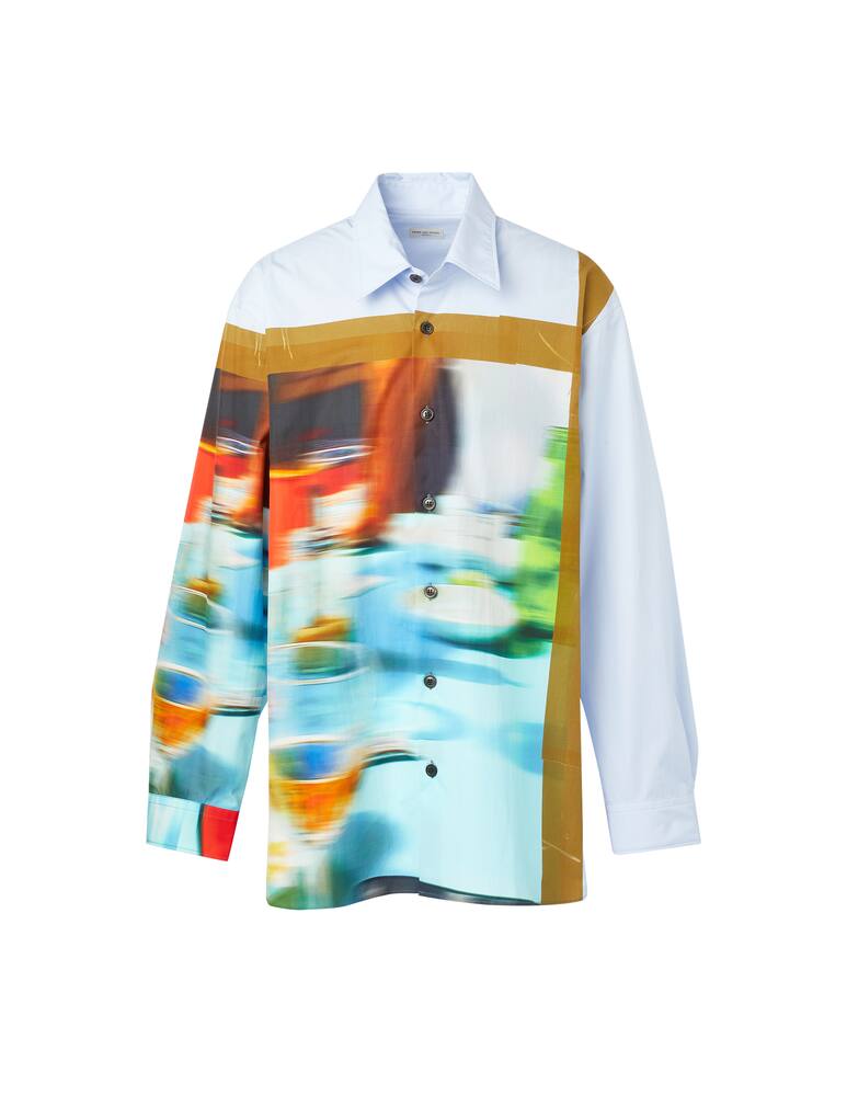 rinascente Dries Van Noten Long sleeve print shirt - blue