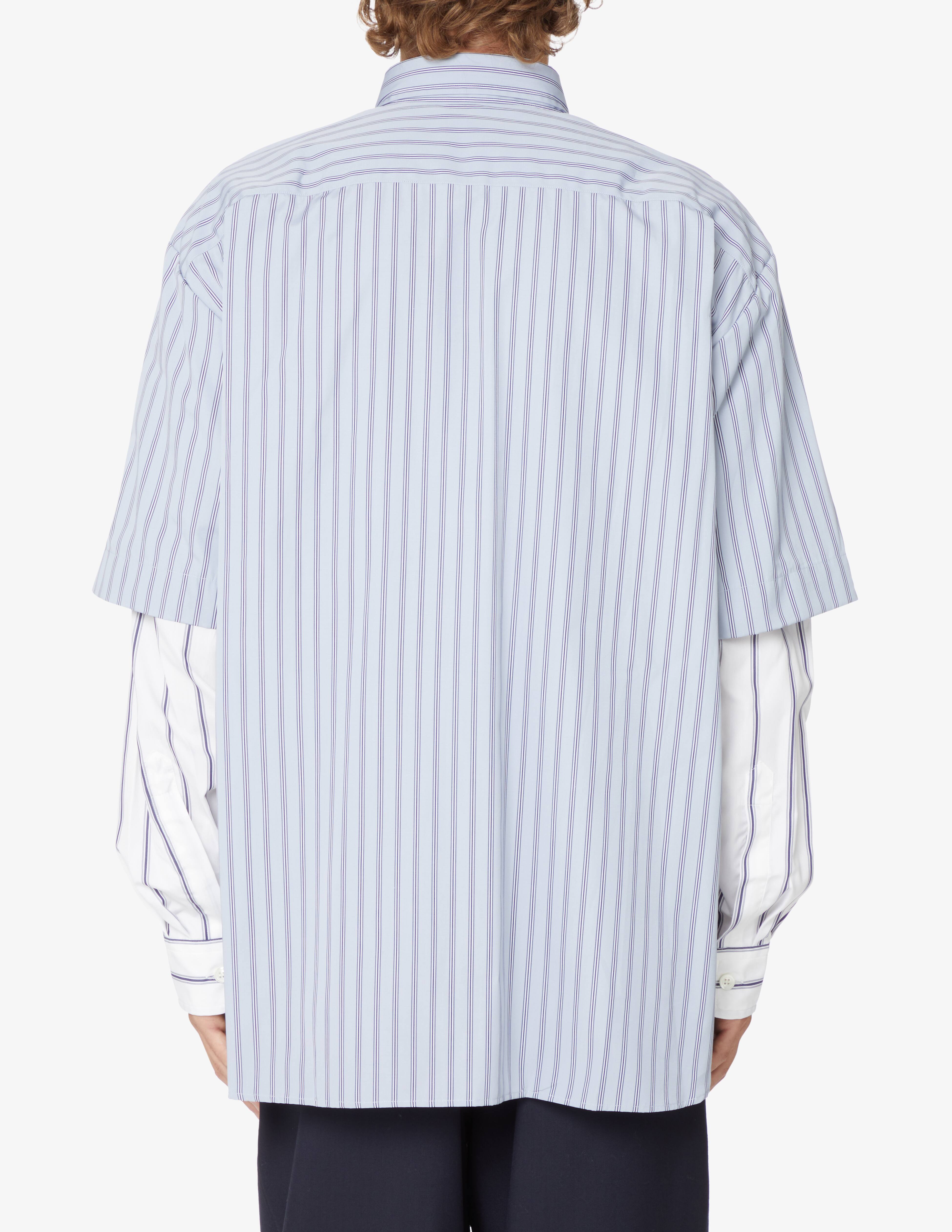 Shop Dries Van Noten Double sleeve carle shirt - White on Rinascente