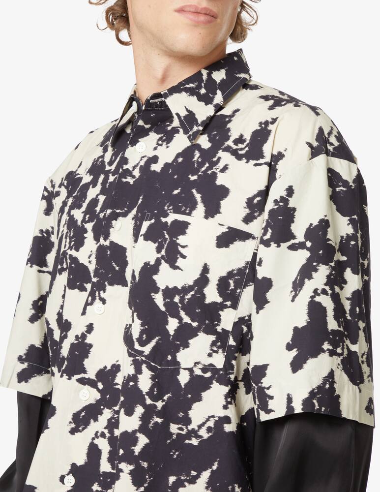 rinascente Dries Van Noten Flowers print slong sleeve shirt - Black