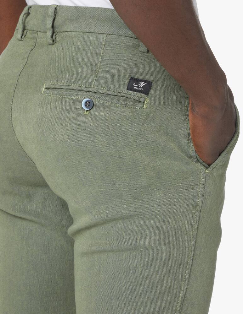 rinascente Mason's Chino pants milano flamed linen - green