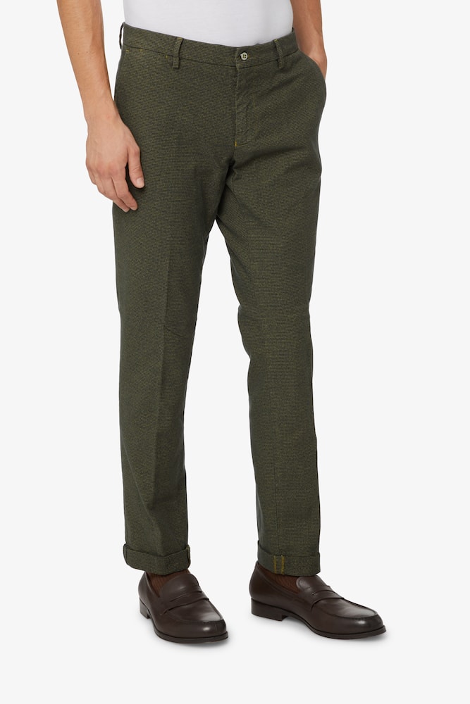 rinascente Mason's Chino ny micro pied de poule pant - Green