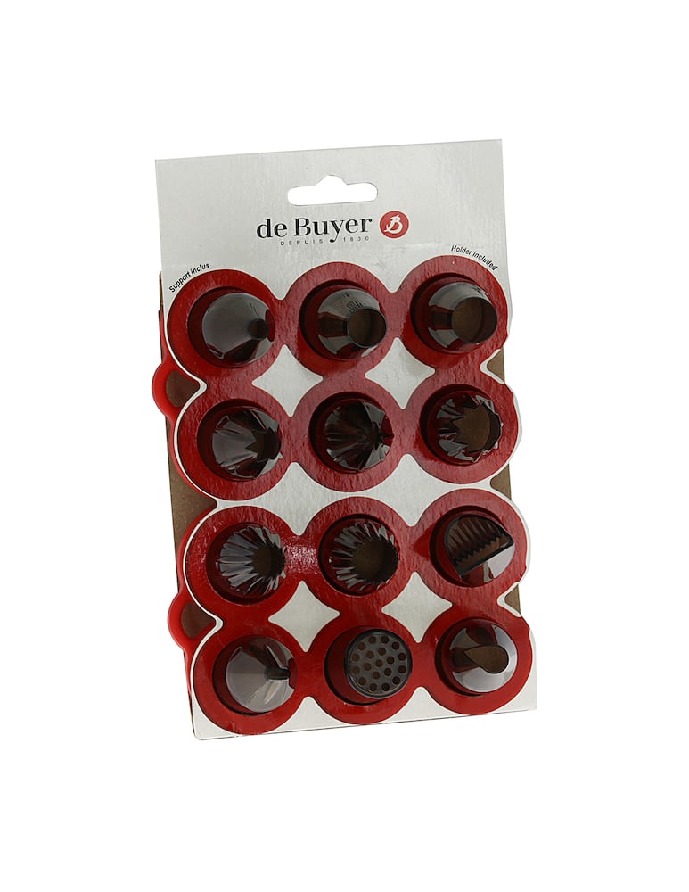 rinascente De Buyer Set 12 Beccucci In Tritan E 2 Supporti Sac A Poche - Grigio