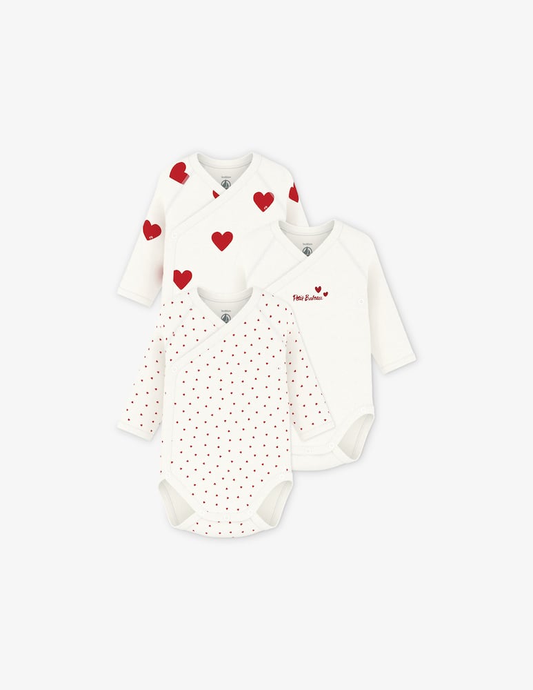 rinascente Petit Bateau Long-sleeved heart bodysuits 3