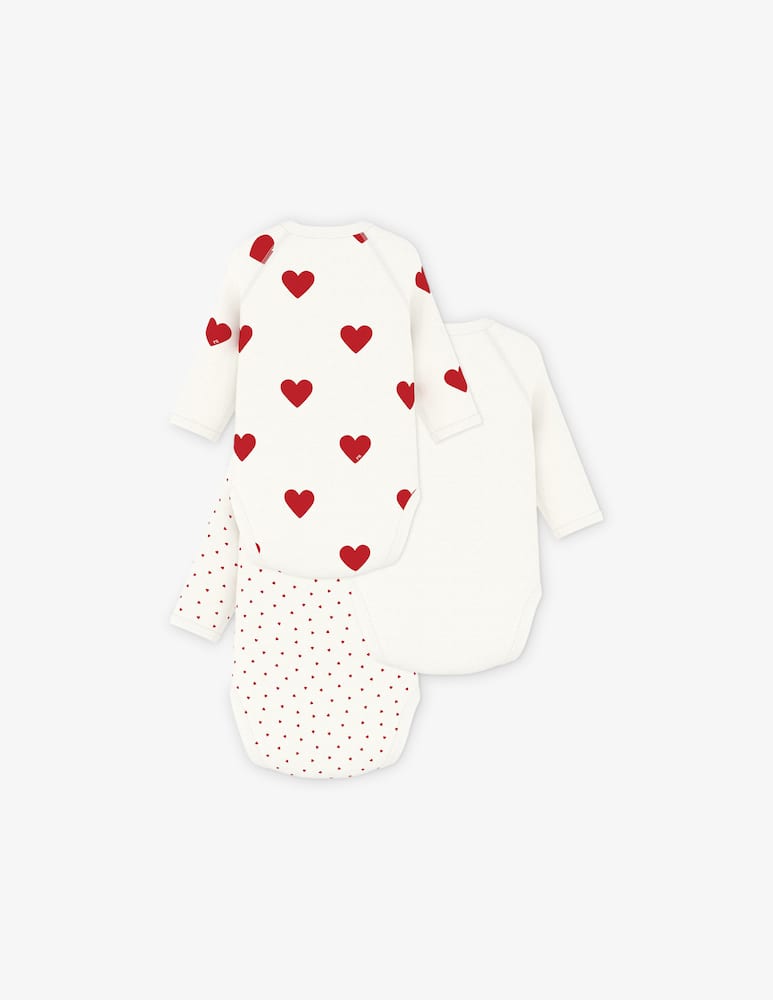 rinascente Petit Bateau Long-sleeved heart bodysuits 3