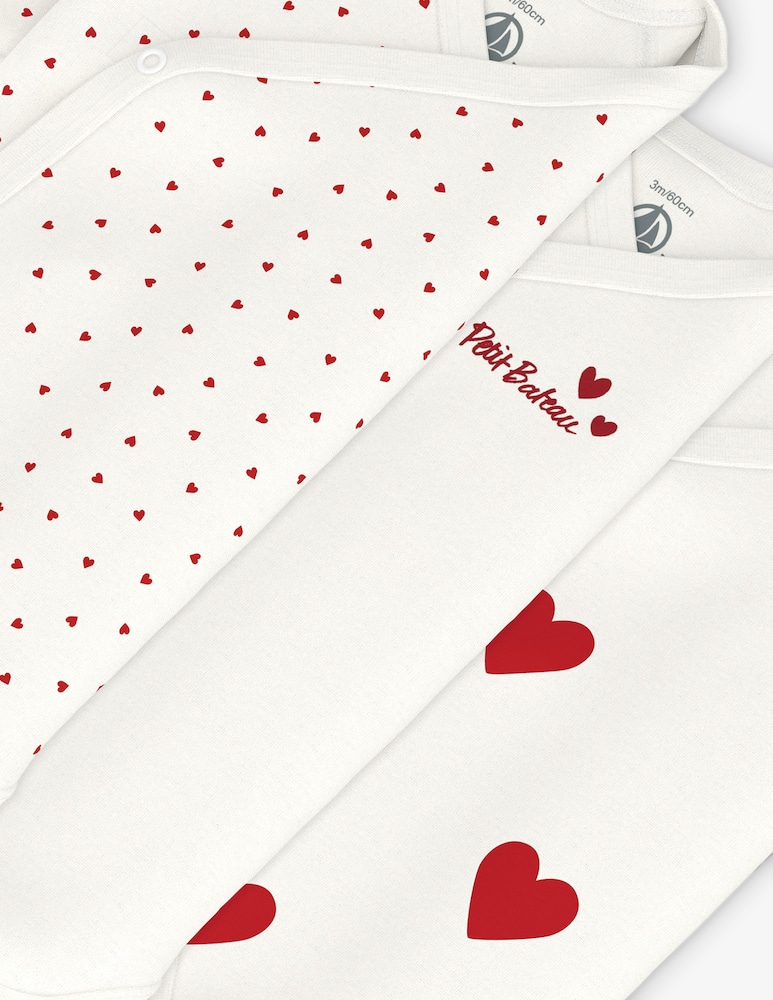 rinascente Petit Bateau Long-sleeved heart bodysuits 3
