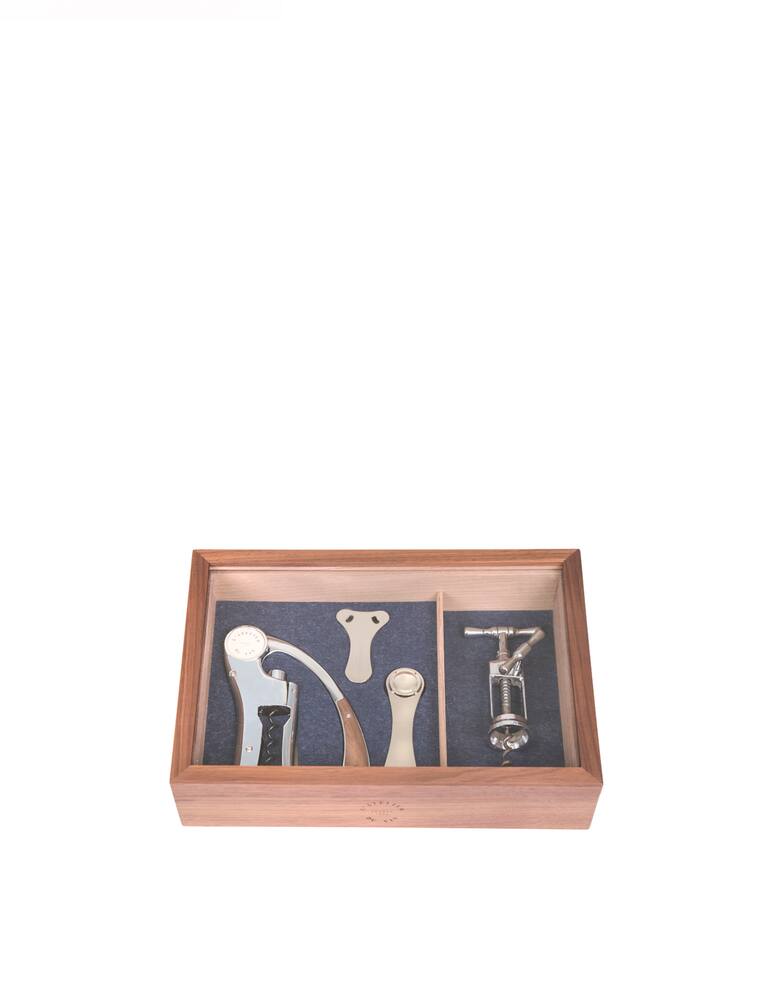 rinascente L'Atelier du Vin Le collectioneur 2 crafter walnut wine tools - Brown