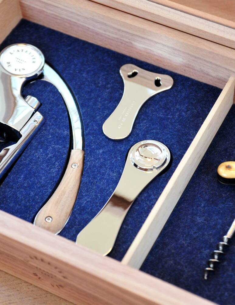 rinascente L'Atelier du Vin Le collectioneur 2 crafter walnut wine tools - Brown