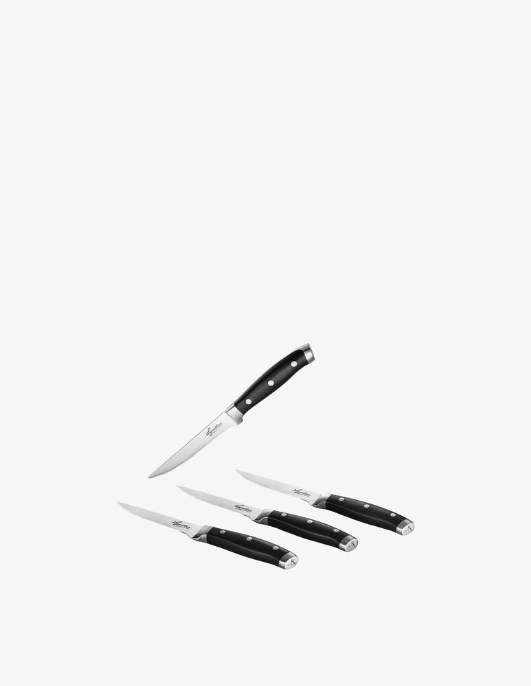 rinascente Lagostina Set 4 Forged Steak Knives - Black