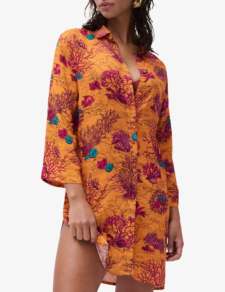 rinascente Chantelle Coral print shirt