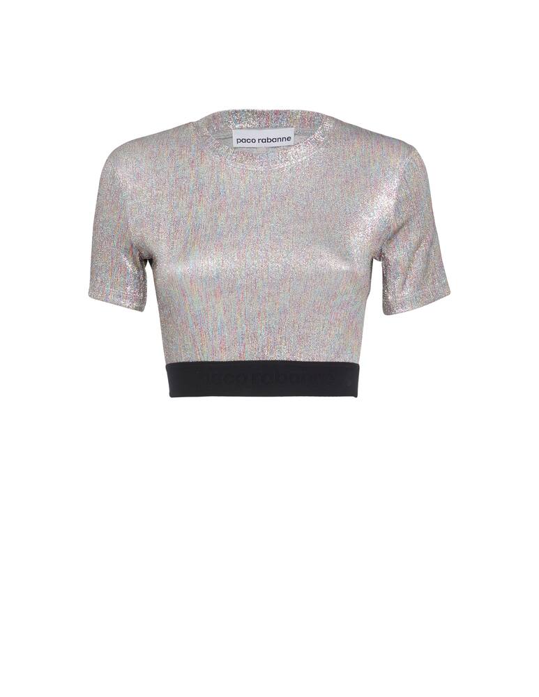 rinascente Rabanne Stretch lurex jersey bodyline top