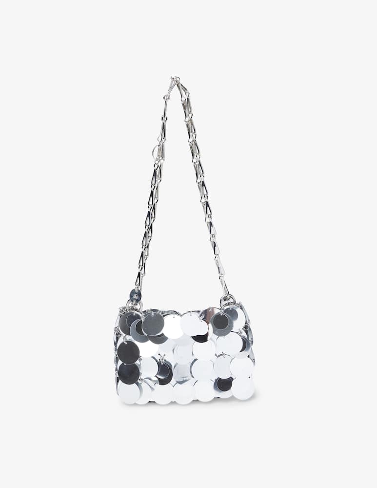 Rabanne Borsa scintillante in nano paillettes - immagine 1