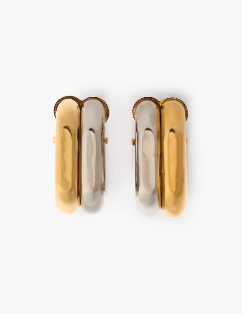 rinascente Rabanne Dual-tone hoop earrings