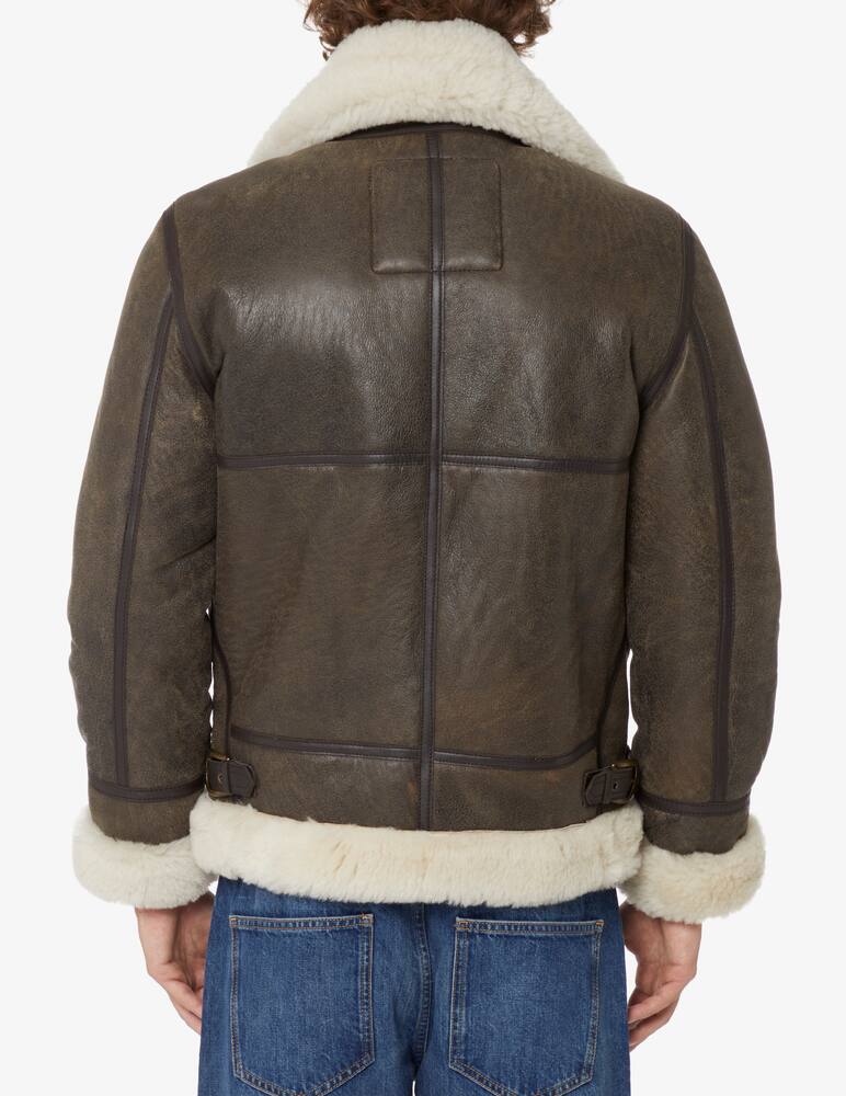 rinascente Schott Zip short shearling jacket - Brown