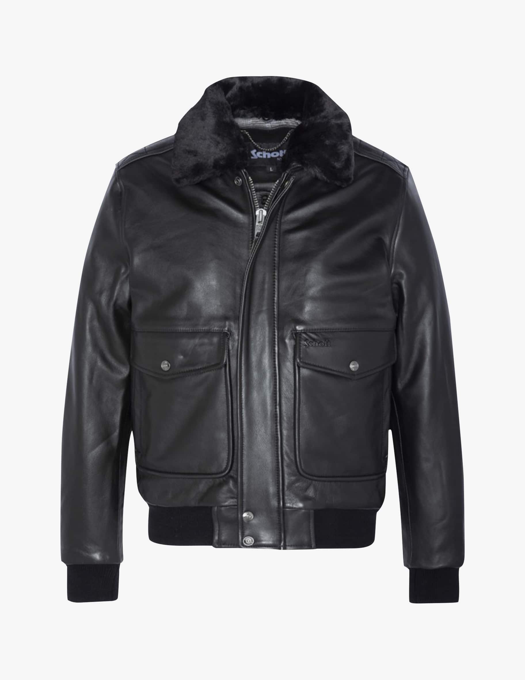 Schott NYC Giacca In Pelle Uomo Modello LCFLYW22, Manica Lunga, Pelle Autentica, Da Lavare Solo Da Specialista - 5