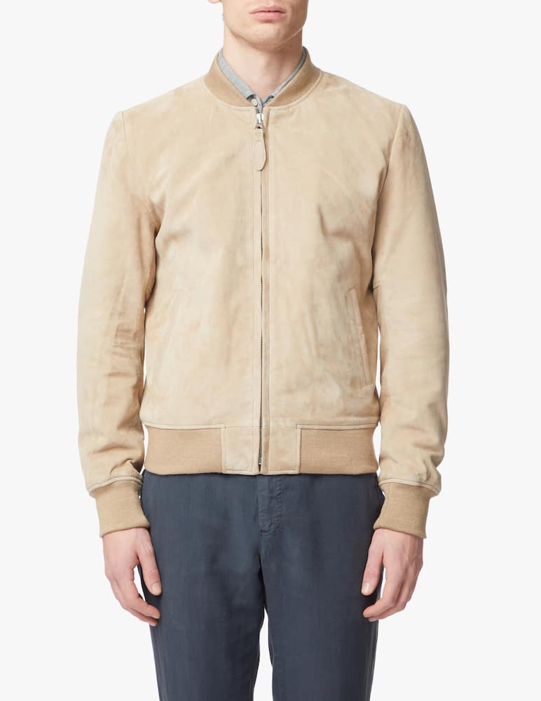 Schott Bomber suede - beige - immagine 1 Schott Bomber suede - beige - immagine 1