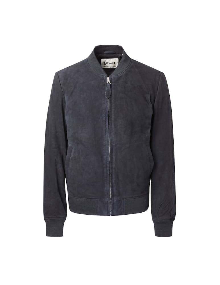 rinascente Schott Suede bomber jacket - blue