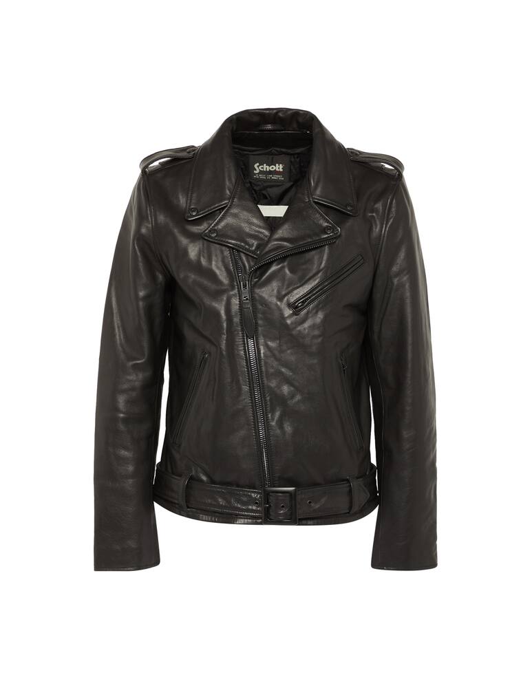 Schott Belt leather biker jacket - Black - picture 5 Schott Belt leather biker jacket - Black - picture 5