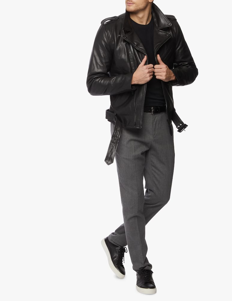 rinascente Schott Belt leather biker jacket - Black