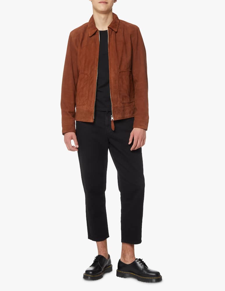 rinascente Schott Aviator jacket suede - marrone