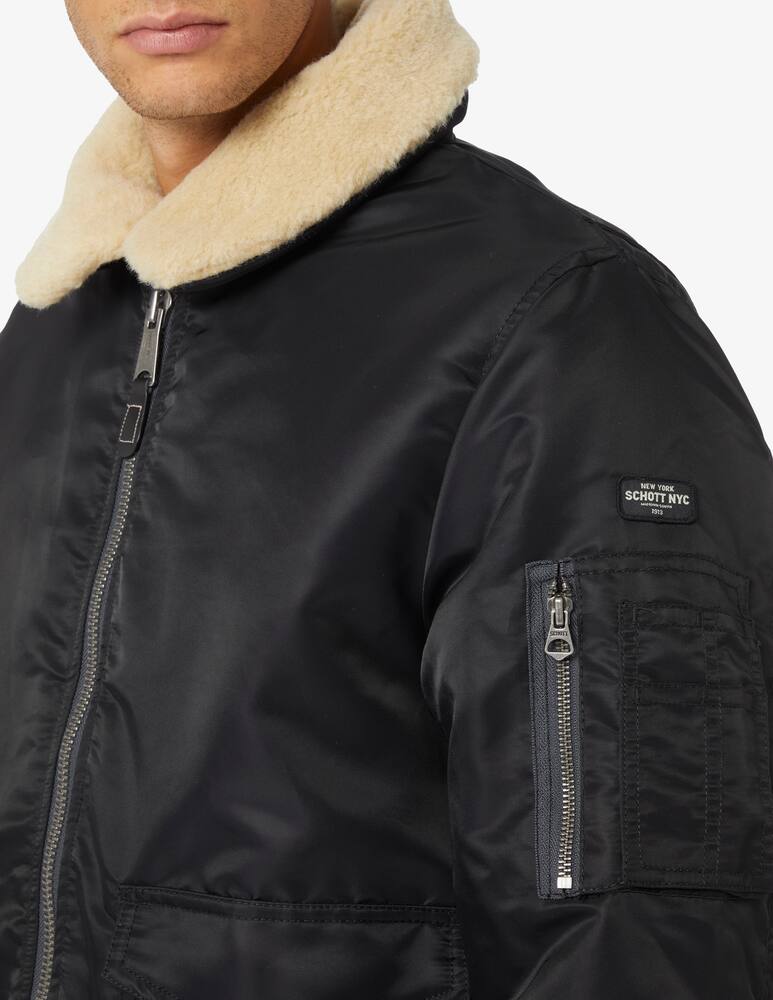 rinascente Schott Giacca bomber con collo pelliccia