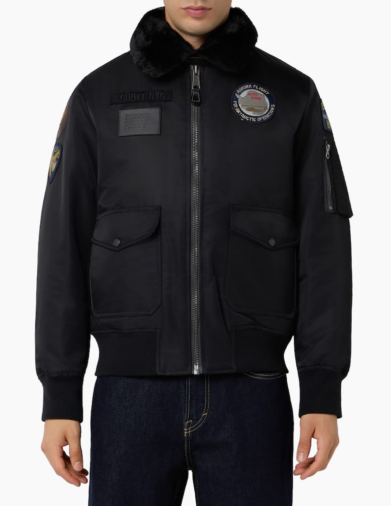 rinascente Schott Bomber nylon con collo staccabile