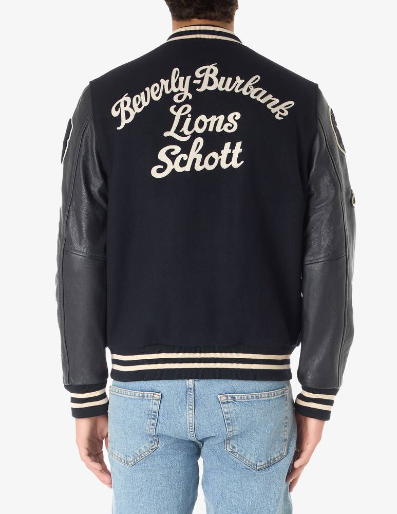 rinascente Schott Giacca bomber varsity patch con maniche pelle