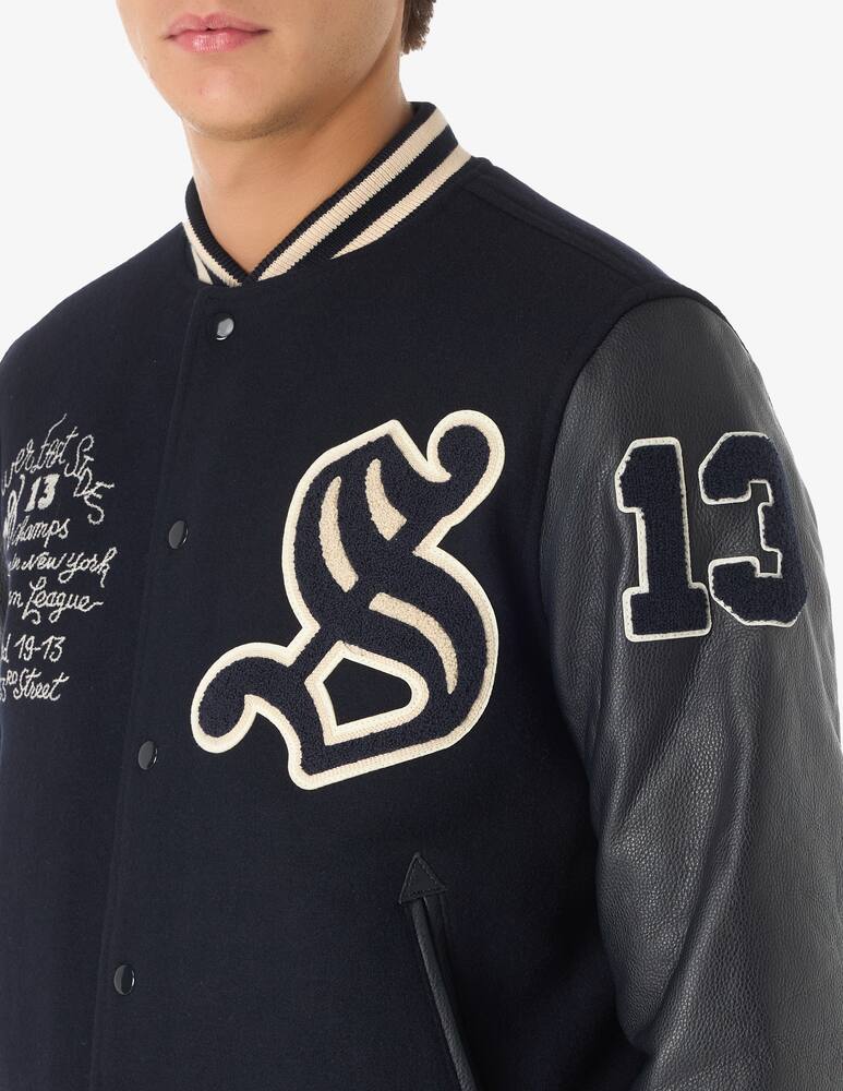 rinascente Schott Giacca bomber varsity patch con maniche pelle