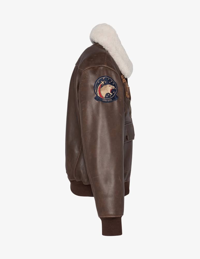 Schott Giubbotto aviator con toppe e pelo - immagine 5 Schott Giubbotto aviator con toppe e pelo - immagine 5
